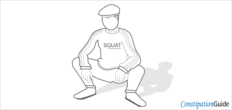 man sitting in the squat positions image