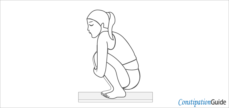 girl sitting in the squat before pooping image